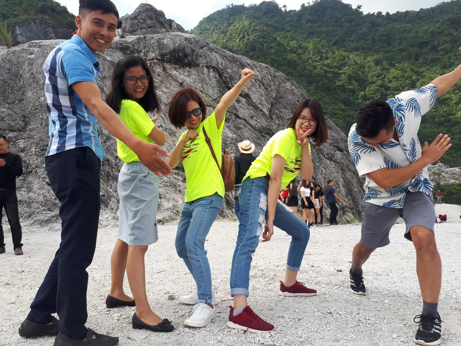 Team members enjoying an outdoor trip